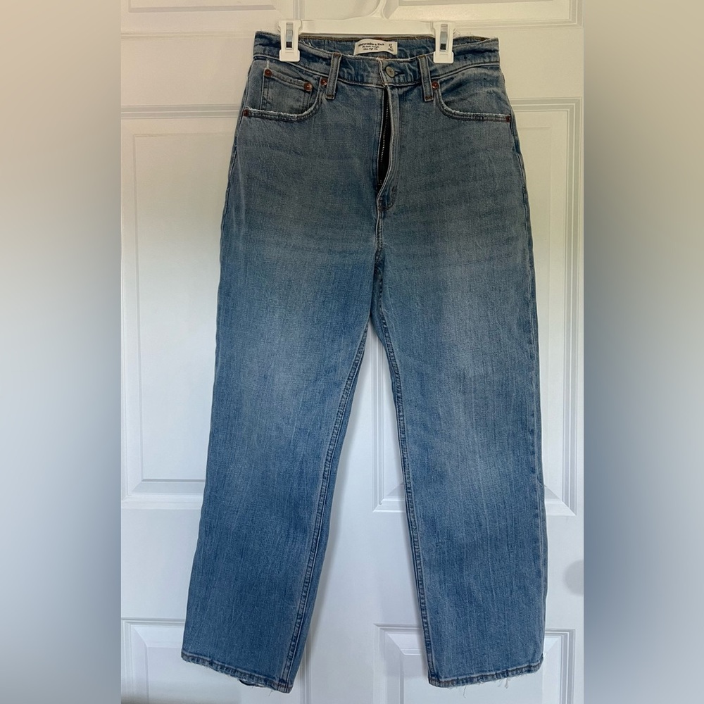 Abercrombie curve love jeans ankle straight ultra high rise